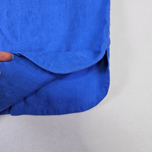 FLAX Designs Linen Top Womens 2G Blue Lagenlook Tunic Oversized Boho Shirt 24W - Picture 7 of 14